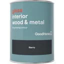 GoodHome Liberty black Gloss Metal & wood paint, 0.75L