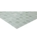 Glina Green Frosted Glass Mosaic tile sheet, (L)300mm (W)300mm
