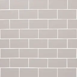 Vernisse Silver grey Gloss Plain Ceramic Indoor Wall Tile, Pack of 80, (L)150mm (W)75.4mm