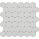 Plain White Frosted Glass Mosaic tile sheet, (L)300mm (W)300mm