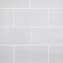 Perouso White Gloss Flat Glossy Tile Ceramic Wall Tile, Pack of 6, (L)600mm (W)300mm