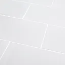 Perouso White Gloss Flat Glossy Tile Ceramic Wall Tile, Pack of 6, (L)600mm (W)300mm