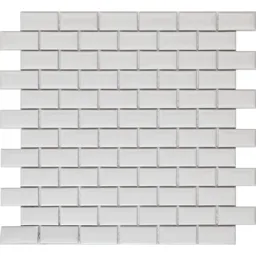 Trentie White Ceramic Mosaic tile sheet, (L)300mm (W)300mm