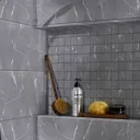 Elegance Grey Marble effect Ceramic Mosaic tile sheet, (L)300mm (W)300mm