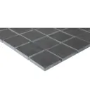 Slate Anthracite Polished Natural stone Mosaic tile sheet, (L)303mm (W)304mm
