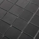 Slate Anthracite Polished Natural stone Mosaic tile sheet, (L)303mm (W)304mm