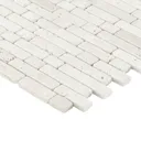 Real tumbled travertine Beige Natural stone Mosaic tile sheet, (L)310mm (W)305mm