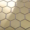 Albena Gold Metal effect Stainless steel Mosaic tile sheet, (L)300mm (W)300mm