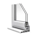 GoodHome Clear Double glazed White uPVC LH Window, (H)1040mm (W)610mm