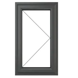 GoodHome Clear Double glazed Grey uPVC RH Window, (H)1115mm (W)610mm