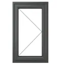 GoodHome Clear Double glazed Grey uPVC RH Window, (H)1190mm (W)610mm