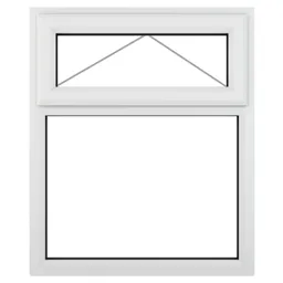 GoodHome Clear Double glazed White uPVC Top hung Window, (H)965mm (W)905mm