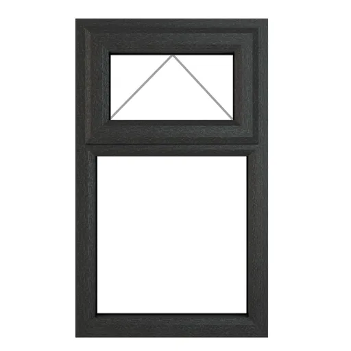 GoodHome Clear Double glazed Grey uPVC Top hung Window, (H)965mm (W)610mm