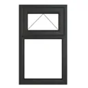GoodHome Clear Double glazed Grey uPVC Top hung Window, (H)1040mm (W)610mm