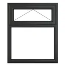 GoodHome Clear Double glazed Grey uPVC Top hung Window, (H)965mm (W)1190mm