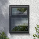 GoodHome Clear Double glazed Grey uPVC Top hung Window, (H)965mm (W)1190mm