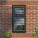GoodHome Clear Double glazed Grey uPVC Top hung Window, (H)960mm (W)905mm
