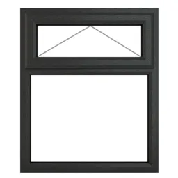 GoodHome Clear Double glazed Grey uPVC Top hung Window, (H)960mm (W)905mm