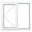 GoodHome Clear Double glazed White uPVC LH Window, (H)1040mm (W)1190mm