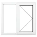 GoodHome Clear Double glazed White uPVC RH Window, (H)1040mm (W)1190mm