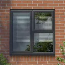GoodHome Clear Double glazed Grey uPVC Right-handed Top hung Window, (H)965mm (W)905mm