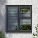 GoodHome Clear Double glazed Grey uPVC Right-handed Top hung Window, (H)965mm (W)905mm