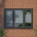 GoodHome Clear Double glazed Grey uPVC LH Window, (H)1115mm (W)1770mm