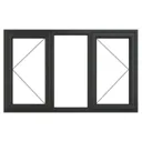 GoodHome Clear Double glazed Grey uPVC RH Window, (H)965mm (W)1770mm