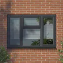 GoodHome Clear Double glazed Grey uPVC Top hung Window, (H)1040mm (W)1770mm