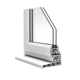 GoodHome Clear Double glazed White uPVC RH Window, (H)820mm (W)610mm