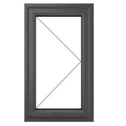 GoodHome Clear Double glazed Grey uPVC RH Window, (H)965mm (W)610mm