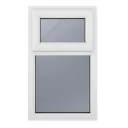 GoodHome Obscure Stippolyte Double glazed White uPVC Top hung Window, (H)1040mm (W)610mm