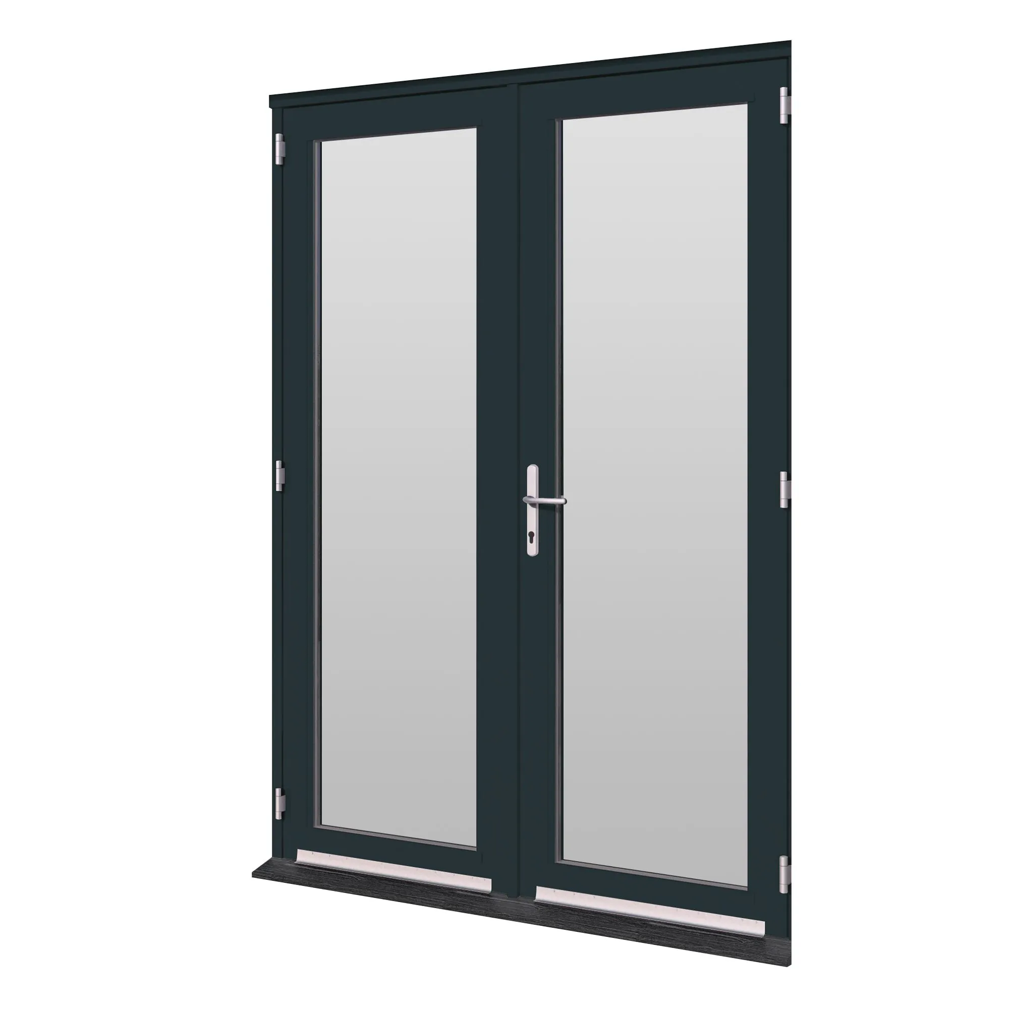 GoodHome Clear Double glazed Grey Hardwood Reversible Patio door & frame, (H)2094mm (W)1794mm