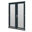 GoodHome Clear Double glazed Grey Hardwood Reversible Patio door & frame, (H)2094mm (W)1194mm