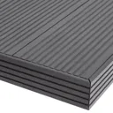 GoodHome Neva Solid Composite Finishing profile Anthracite Grey (L)2200mm