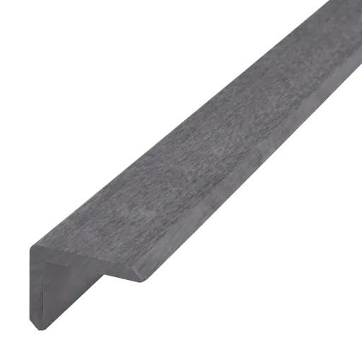 GoodHome Neva Solid Composite L-Shape Finishing profile Anthracite (L)2200mm