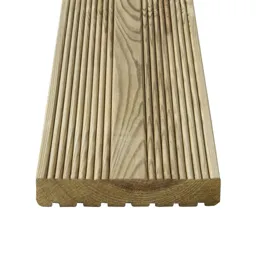 GoodHome Lemhi Green Pine Deck board (L)4.8m (W)144mm (T)27mm