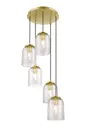 Thestias Brushed Brass effect 5 Lamp Pendant ceiling light, (Dia)380mm
