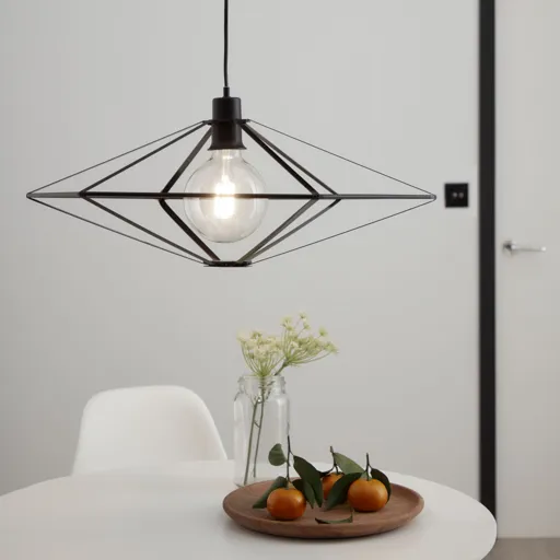 Heyka Black Pendant ceiling light, (Dia)610mm