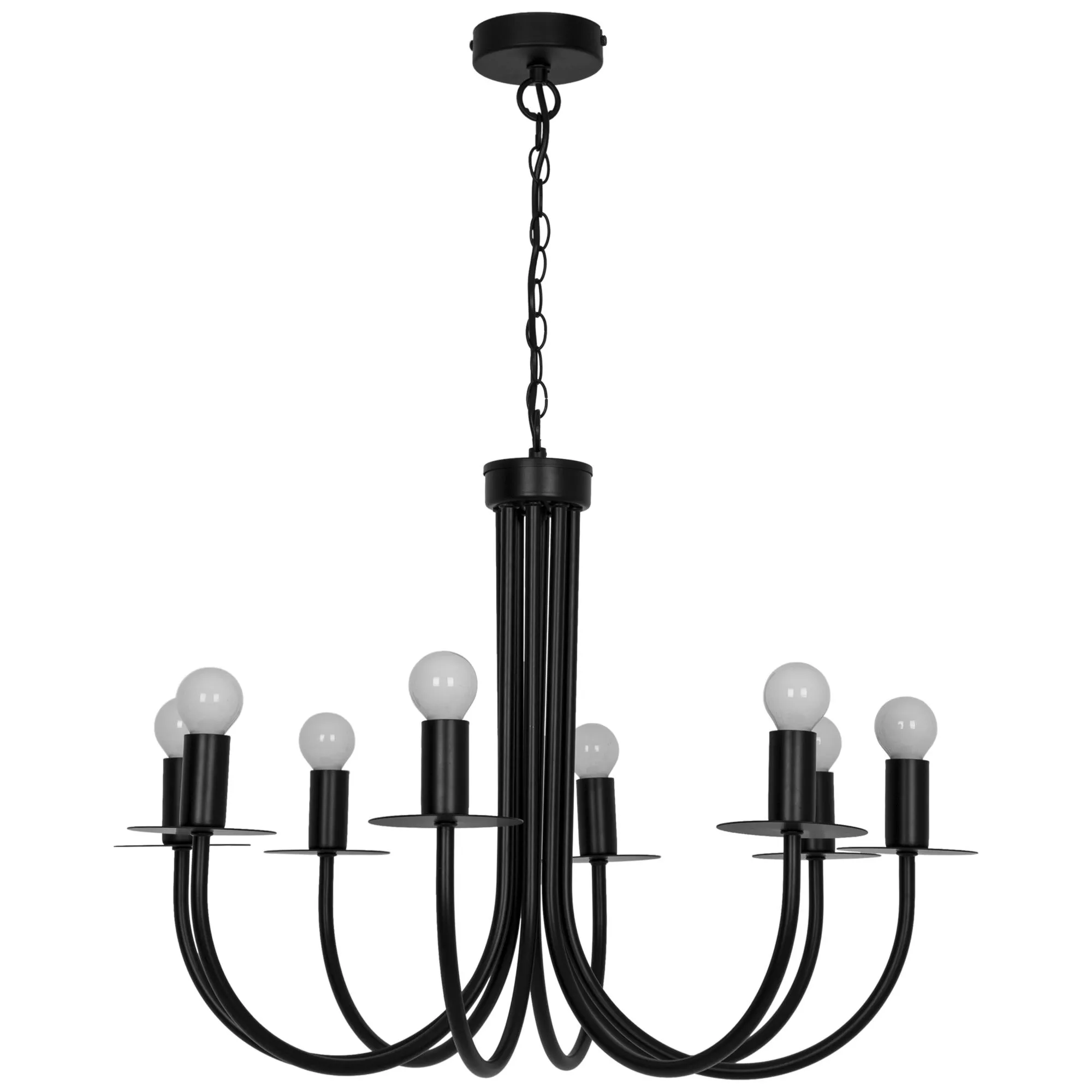 Mashatu Black 8 Lamp Pendant ceiling light, (Dia)640mm