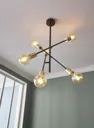 Monzoni Black Gold effect 6 Lamp Pendant ceiling light, (Dia)515mm
