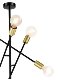 Monzoni Black Gold effect 6 Lamp Pendant ceiling light, (Dia)515mm