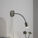Lignit Chrome effect Plug-in Wall light