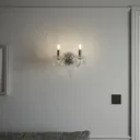 Gacruz Clear & Grey Chrome effect Double Wall light