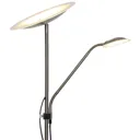 GoodHome Picrite Nickel effect LED Mother & child floor light