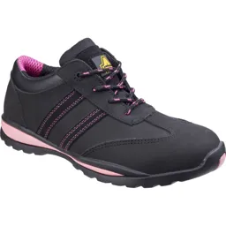 Amblers Safety FS47 Heat Resistant Lace Up Safety Trainer - Black / Pink, Size 7
