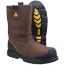 Amblers Mens Safety FS223 Goodyear Welted Waterproof Pull On Industrial Safety Boots - Brown, Size 10