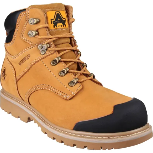 Amblers Mens Safety FS226 Goodyear Welted Waterproof Industrial Safety Boots - Honey, Size 7