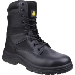 Amblers Mens Safety Combat Hi-Leg Waterproof Metal Free Boots - Black, Size 11
