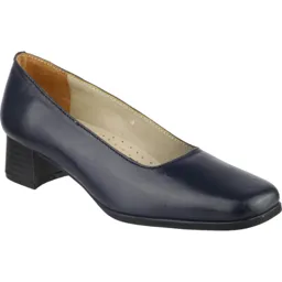 Amblers Walford Ladies Shoes Leather Court - Navy, Size 3.5